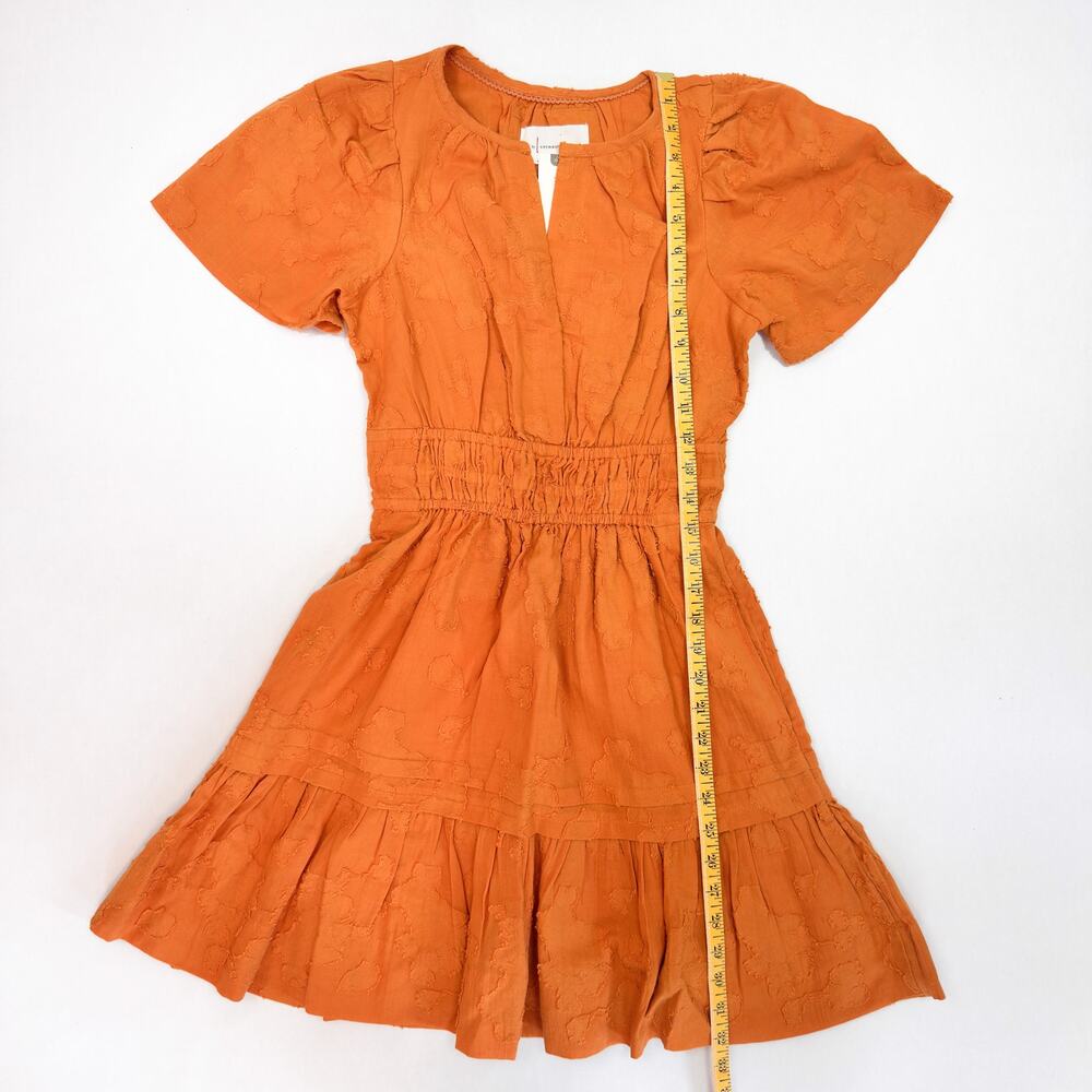 Anthropologie Women's Dress Size XXS | Gold Orange Floral Embroidery - Picture 3 of 6
